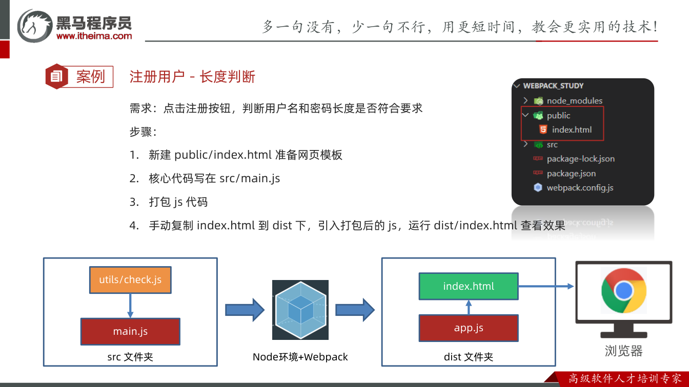 课件第9页：案例 注册用户- 长度判断 需求：点击注册按钮，判断用户名和密码长度是否符合要求